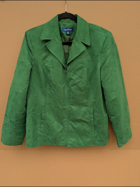 Evan Picone Jackets & Blazers - Evan-Picone Faux Suede Zip Up Blazer Jacket 14 Vintage Corporate Goth Women's